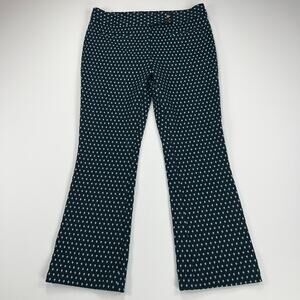 Anthropologie Cartonnier Charlie Crop Flare Brocade Pants Green Diamond Size 6